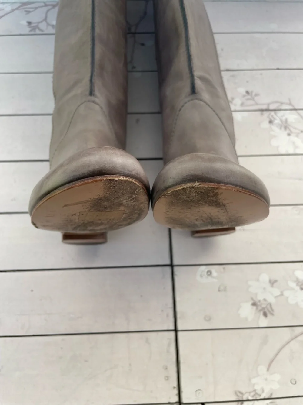 Chloe Gray Over-the-Knee Suede Boots